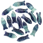 Load image into Gallery viewer, Natural Fluorite Fish Shape Gemstone, AAA Fluorite Fish Beads, Crystals Fish for Jewelry Making, Fish Charms, 23X9 MM Crystal Gifts