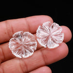 Load image into Gallery viewer, Crystal Quartz Flower Shape Carving, Clear Crystal Flower Shape Gemstone Beads, Flower Charms, 25 MM Reiki Healing Crystal Gifts