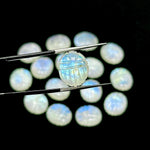 Load image into Gallery viewer, Rainbow Moonstone Scarab Beads: Handmade Carved Briolettes (10x12MM)