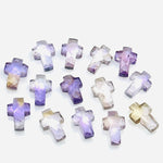 Load image into Gallery viewer, Natural Ametrine Cross Shape Beads ~ Ametrine Carvig Gemstone Beads ~ Faceted Ametrine Beads ~ 15 MM Cross Charm Beads ~ Holy Cross Beads