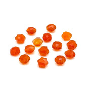 Natural Carnelian Little Stars, Carnelian Star Shape Beads, 6 MM Star Shape Gemstone for Jewelry, 6 Sides Carving Star Beads