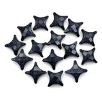Load image into Gallery viewer, Black Sunstone Ninja Star Beads: Faceted Gemstone Carvings (11x15 mm)
