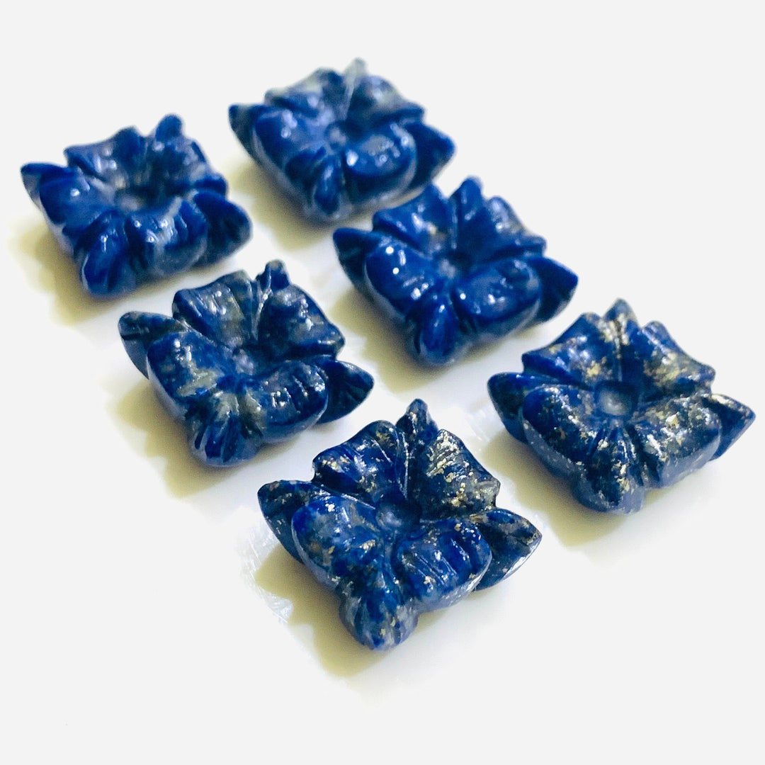 1,2,3,4,5 pcs 100% Natural Lapis Lazuli Fancy Shape Carved Gemstone, Fancy Shape Carving, Carved Gemstone For Jewellery 12.3 mm