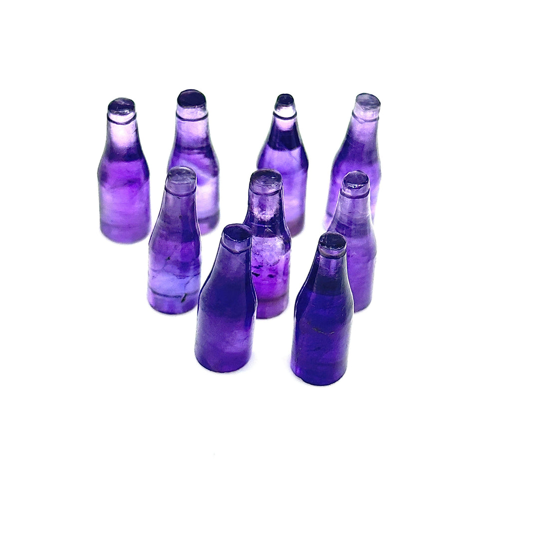 Natural Amethyst Bottle Carving Beads, Purple Bottle Shape Carved Gemstone, Jewelry Making Charms, 7X21 MM Amethyst Tiny Bottle Pendants