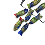 Load image into Gallery viewer, AAA Green, Blue Copper Turquoise Fish Shape Gemstone, Rare Turquoise Fish Shape Beads, Crystals Fish for Jewelry Making, Fish Charms 23X9 MM