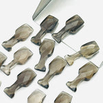Load image into Gallery viewer, 1,2,3,4,5 pcs Natural Smoky Quartz Vine Glass Shape Faceted Gemstone, New Fancy Cut Briolettes, Brown Smoky Quartz Carved Gemstone 8X20 MM