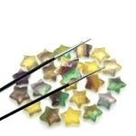 Load image into Gallery viewer, AAA Multi Fluorite Star Shape Briolettes, Natural Fluorite Faceted Star Charms, Wholesale Loose Beads for Jewelry, 12 MM, Hand Carved Beads