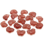 Load image into Gallery viewer, Pretty Pink Strawberry Butterfly Shape Beads, Strawberry Hand Carved Butterfly Briolettes, Gemstone Carvings, 13 MM, Loose Butterfly Charms