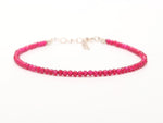 Load image into Gallery viewer, Amazing Red Jade Beaded Bracelet, Red Faceted Round Beads Bracelet, Gift for Her, 2 MM Beads Bracelet, 925 Silver Bracelet for Her