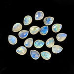 Load image into Gallery viewer, AAA+ Natural Rainbow Moonstone Faceted Pear Shape Beads, 9X12 MM Flashy Moonstone Briolette's Beads, Matched Pairs, Jewelry Making Beads