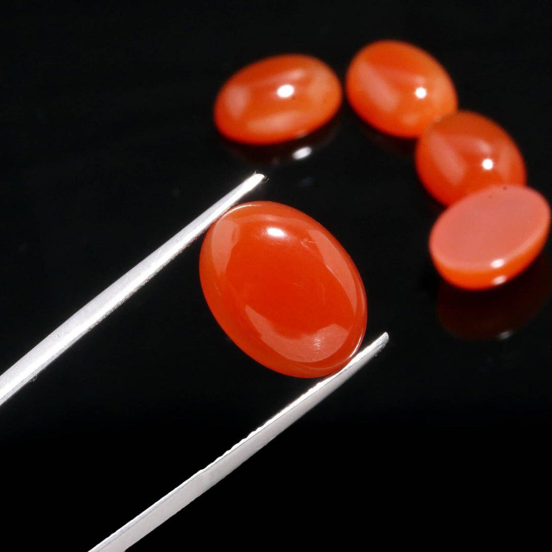 Natural Carnelian Oval Shape Beads, Hand Carved Smooth Gemstone Beads, Loose Carving Beads, Carnelian Oval Charms for Jewelry Making 12X16MM