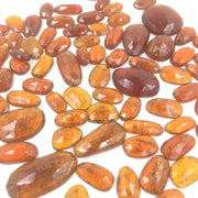 2 pcs natural Orange Kyanite freeform jewelry, faceted rose cut, gemstone for jewelry, jewelry making rosecut 5X9 11X15 mm