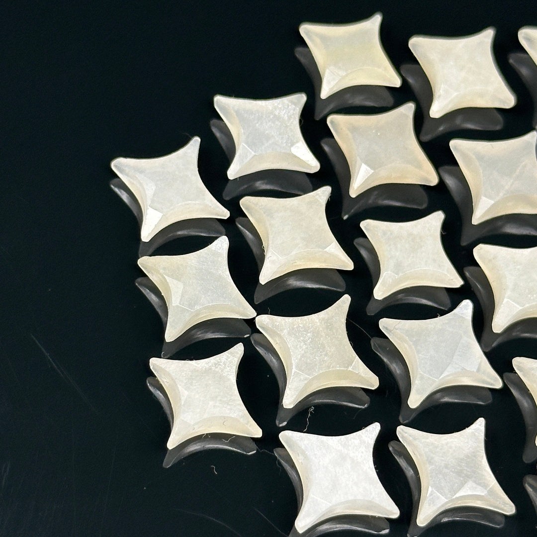 White Moonstone Ninja Star Shape Carving Beads, Ninja Star Shape Gemstone Beads, 11X15 MM Jewelry Making Moonstone Star Shape Briolettes