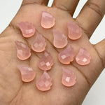 Load image into Gallery viewer, AAA Pink Chalcedony Leaf Shape Beads, Hand Carved Leaf Shape Briolette's, Faceted Fancy Carvings for Jewelry, 11X15 MM, Wholesale Beads