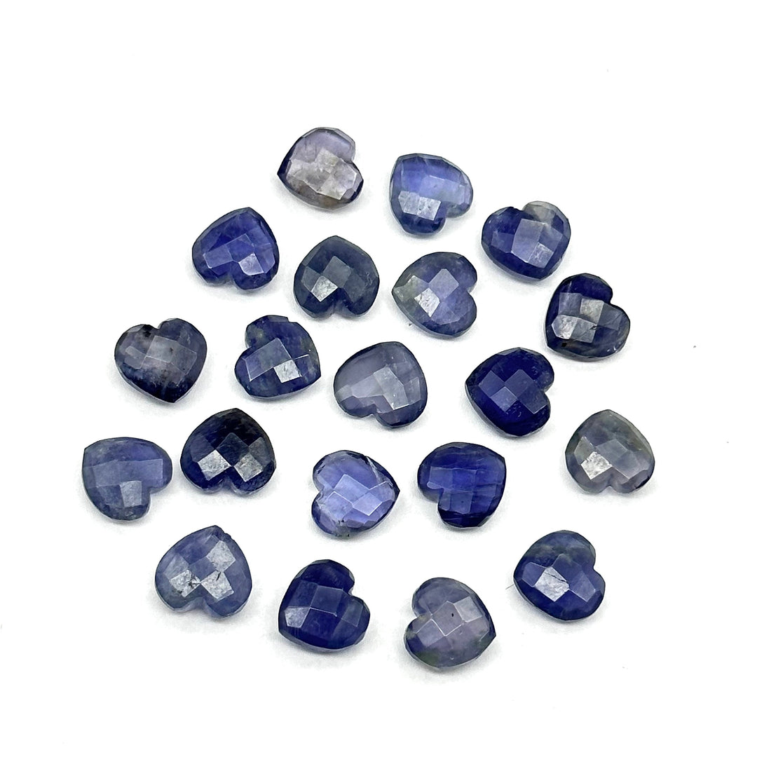 Natural Iolite Heart Shape Gemstone Beads, Faceted Heart Shape Briolette's Beads, 10 MM Iolite Beads Loose Gemstone Charms For Jewelry