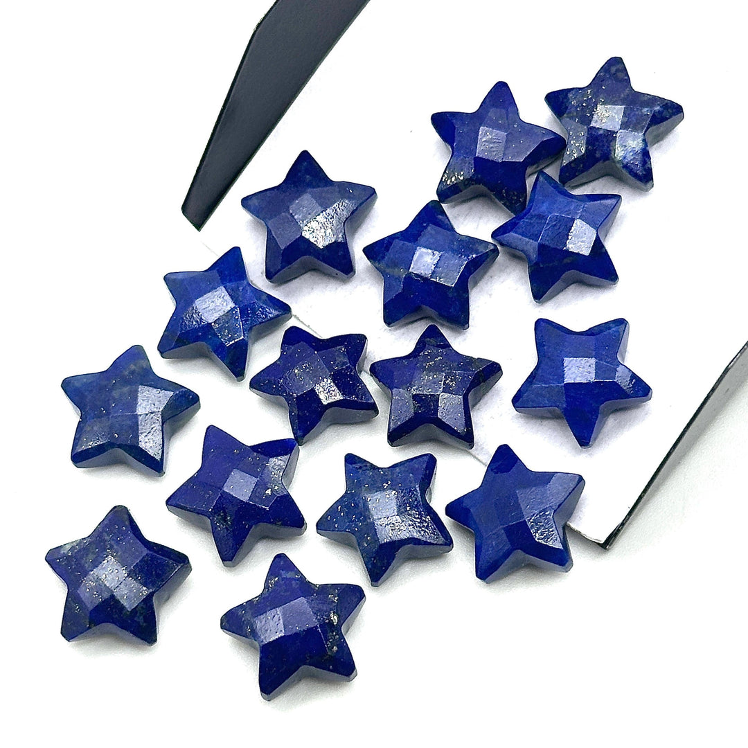 Lapis Lazuli Star Shape Briolettes, Natural Lapis Lazuli Faceted Star Charms, Wholesale Loose Beads for Jewelry, 12 MM, Hand Carved Beads