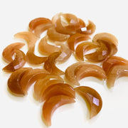 2,3,5 Pcs Natural Peach Moonstone  Faceted Hand Carved Moon Shape Briolettes, Carved Moon Shape Gemstone For Jewellery, Briolettes 17 mm