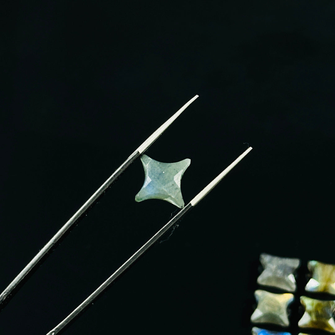 Flashy Labradorite Ninja Star Shape Carving Beads, Fancy Star Shape Gemstone Beads, 11X15 MM Jewelry Making Star Shape Briolettes Beads