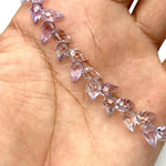 Load image into Gallery viewer, Natural Pink Amethyst Faceted Drop Shape Beads, 6X8 mm Teardrop Beads, Jewelry Making Side Cut Wholesale Earrings Beads 4 Inch Strand