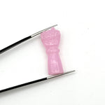Load image into Gallery viewer, Amazing Pink Chalcedony Hand Shape Carving, Handmade Punch Shape Stone, 27 MM Loose Hand Fist Charm For Jewelry Making, Hamsa Charms Beads