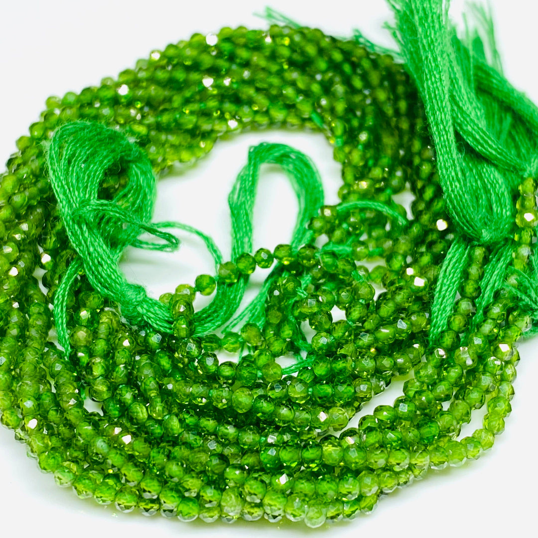 Natural GREEN TOURMALINE Faceted Round Gemstone Beads, 16", 2 MM Green Tourmaline Round Beads, Jewelry Making Wholesale Loose Gemstone Beads