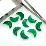 Load image into Gallery viewer, 2,3,4,5,Pcs  Natural Green Onyx faceted Hand Carved Moon Shape Briolettes, Carved Moon Shape Gemstone For Jewelry, faceted Moon Shape 17mm