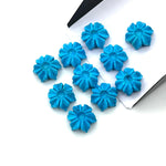 Load image into Gallery viewer, Hand Carved Turquoise Flower Charm: AAA Blue Gemstone (12mm)