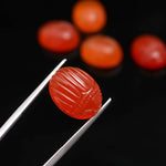 Load image into Gallery viewer, Natural Carnelian Scarab Carved Gemstone, Fancy Shape Scarab Carving, Insect Beads, 16X12 MM, Home Decor Crystals, Reiki Healing