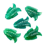 Load image into Gallery viewer, Natural Green Onyx Carved Fish Shape Gemstone, Hand Carved Fish Shape Gemstone, Jewelry Making Gemstones, 17X26 MM, Blue Fish Charm Pendant