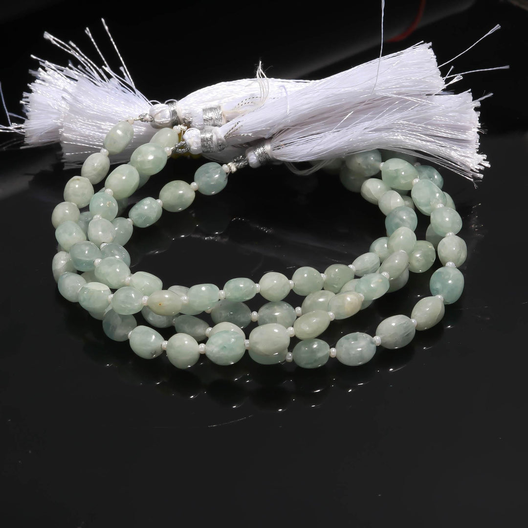 Natural Aquamarine Plain Tumble Shape Beads, 8 MM Aquamarine Nuggets Shape Beads, 8" Strand Fancy Jewelry Making Beads Loose Beads