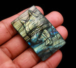 Load image into Gallery viewer, Natural Labradorite Wolf Carving Gemstone, Labradorite Hand Carved Wolf Shape Stone, Home Decor Ideas, Wolf Head, 1.9 Inch