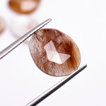 Load image into Gallery viewer, 2,10,20,25,50 pcs A-one quality copper rutile quartz freeform Rosecut, faceted rosecut, gemstone for jewelry making 14X10 16X14mm