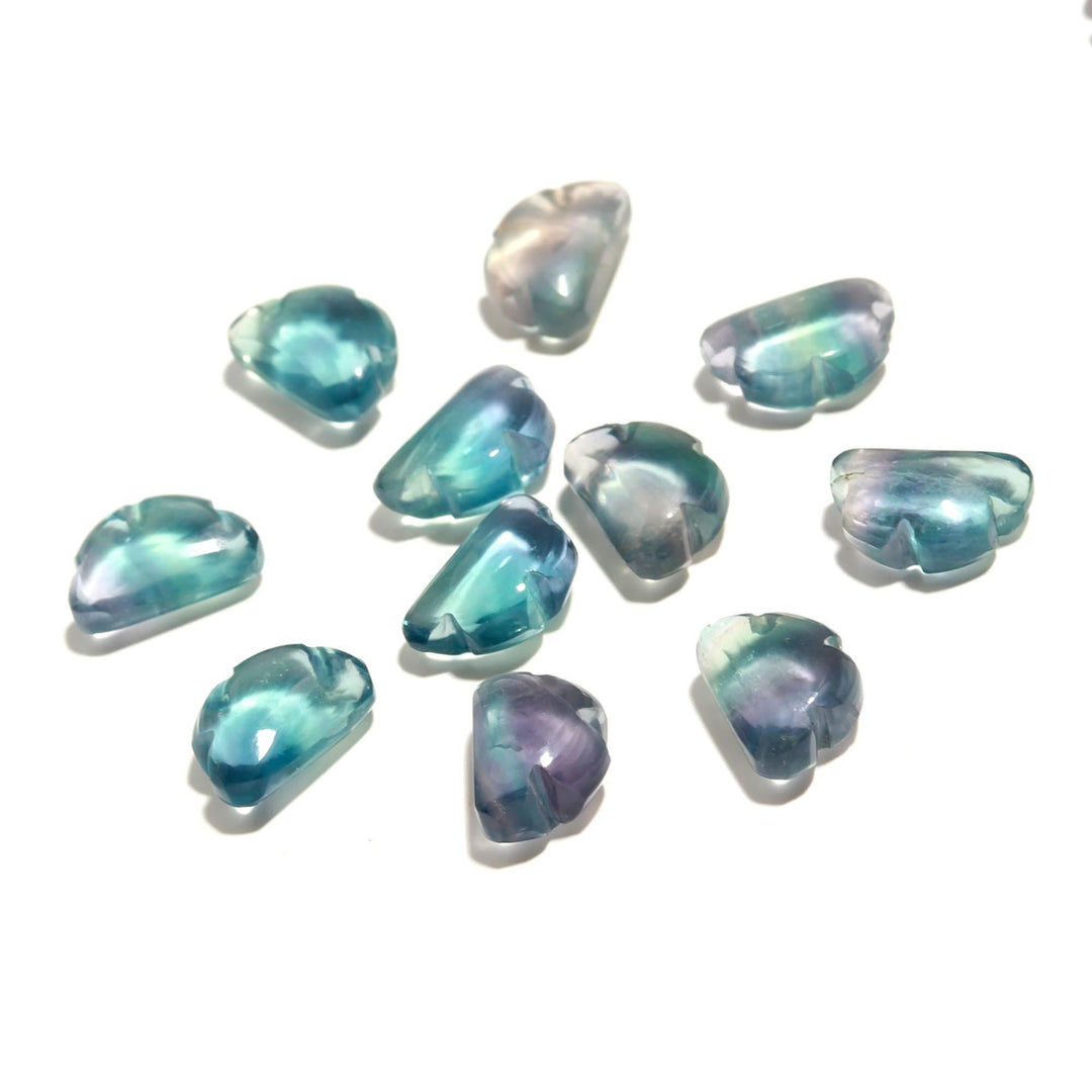 Green Fluorite Clouds Shape Beads, Multi Fluorite Smooth Cloud Shape Beads, Carved Cloud Gemstone Charms, 12 MM, Loose Carved Briolettes
