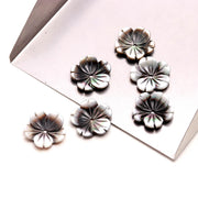 Superb Pearl Flower Shape Beads, Black & White Pearl Mini Flower for Jewelry Making, Hand Carved Floral Beads, 12 MM, Center Hole Bead, 1 Pc
