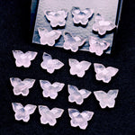Load image into Gallery viewer, Natural Rose Quartz Butterfly Shape Beads, Faceted Butterfly Gemstone, Rose Quartz Animal Carving Beads For Jewelry, Charms Beads 14x10 MM