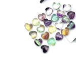 Load image into Gallery viewer, Natural Multi Fluorite Heart Shape Beads, AAA Fluorite Smooth Heart Shape Beads, Hand Carved Gemstone, Jewelry Making Loose Charm, 8 MM