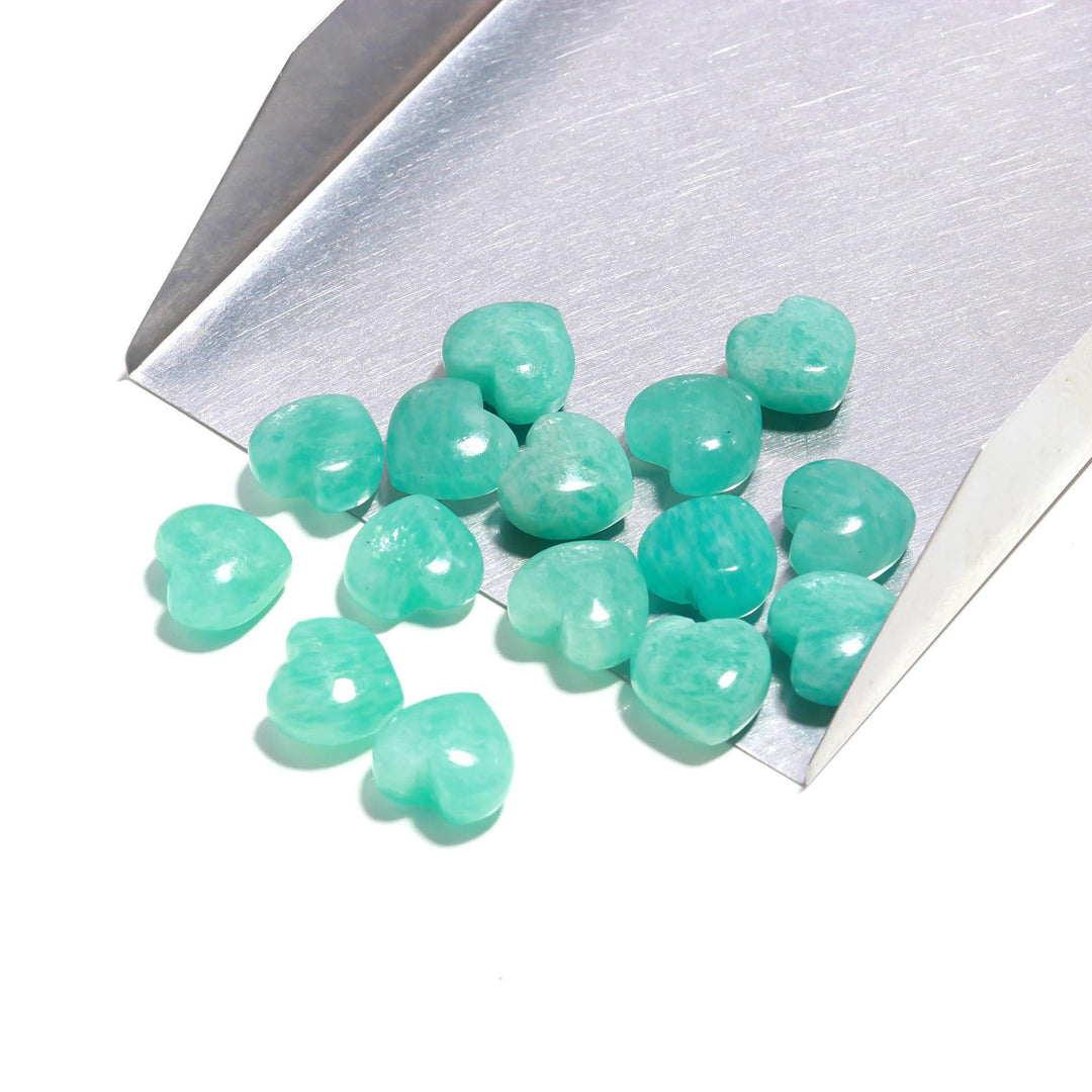 AAA Amazonite Heart Shape Beads, Natural Amazonite Heart Shape Charms, Loose Gemstone Heart Charms for Jewelry Making, 10 MM
