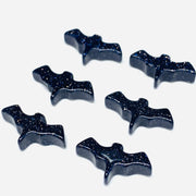 2,3,4,5 Pcs Black Sunstone Hand Carved Bat Shape, Bat Shape Gemstone For Jewellery, Bat Shape Gemstone, 20X10 mm