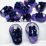 Load image into Gallery viewer, 1 Pair, 100% Natural Amethyst Slipper Shape Gemstone, Carved Gemstone, Loose Gemstone, Slipper Shape Gemstone, Carved Slippers, 18X11 mm