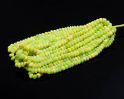 Parrot Green Opal Smooth Rondelle Beads, Neon Green Opal Beads for Jewelry Making, Wholesale Loose Beads 8 - 9 MM Dyed Opal for Craft Making