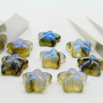 Load image into Gallery viewer, 2,3,4,5pcs 100% Natural labradorite Flower Shape Carved Gemstone, Flower Shape Carving, Carved Gemstone For Jewlery 14 mm