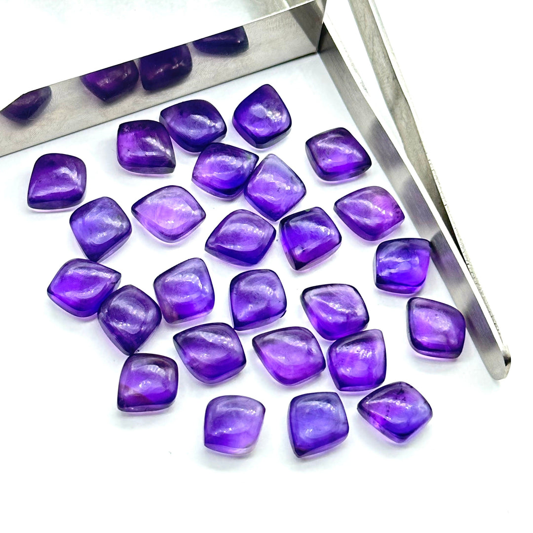 2,3,4,5,6 Pcs Natural Amethyst Smooth Betel Shape Gemstone For Jewelry Making, Amethyst Smooth Leaves Gemstone Brioletts For Jewlery 8X10 MM