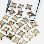 Load image into Gallery viewer, Natural Smokey Quartz Ninja Star Shape Carving Beads, Fancy Star Shape Gemstone Beads, 11X15 MM Jewelry Making Star Shape Briolettes Beads