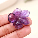 Load image into Gallery viewer, Natural Amethyst Carved Flower Shape Stone, AAA Purple Amethyst Handmade Flower Carving, 36 MM Beautiful Crafted Piece
