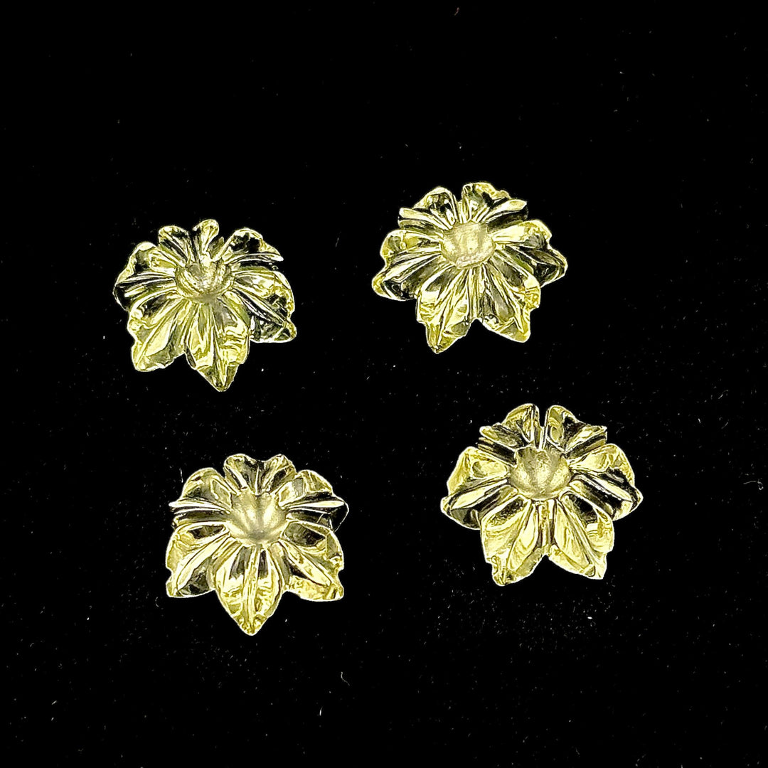 Natural Lemon Quartz Flower Shape Gemstone, AAA Natural Lemon Quartz Flower Carving Stone, Hand Carved Mini Flower Charm for Jewelry, 12 MM