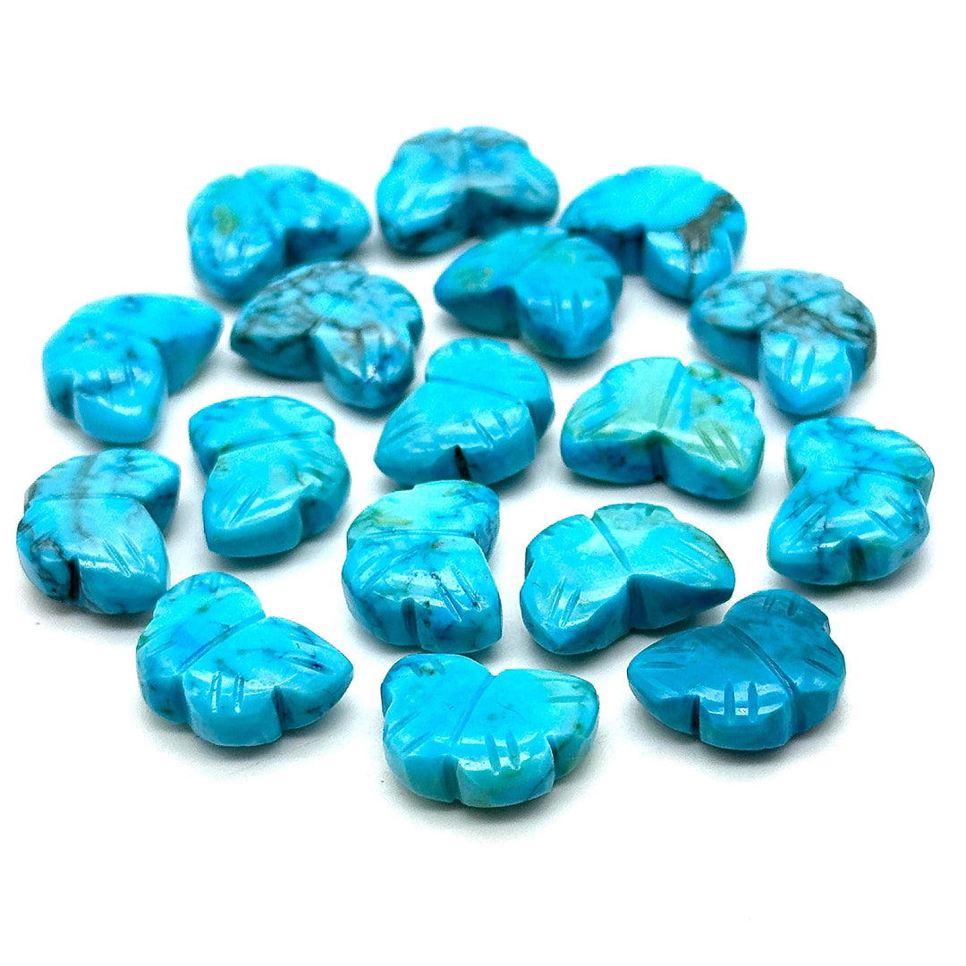 AAA Blue Turquoise Butterfly Shape Beads, Turquoise Hand Carved Butterfly Briolette, Gemstone Carving Beads, 13 MM Jewelry Making Charms