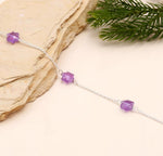 Load image into Gallery viewer, Natural Amethyst Star Beads Bracelet, February Birthstone, Amethyst Healing Star Beads Jewelry, 925 Silver Bracelet Fancy Bracelet for Girls