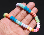 Load image into Gallery viewer, Rainbow Opal Smooth Rondelle Beads, Multi Color Opal Gemstone Beads, Dyed Opal Beads for Jewelry Making, 16 Inches, 7-9 MM