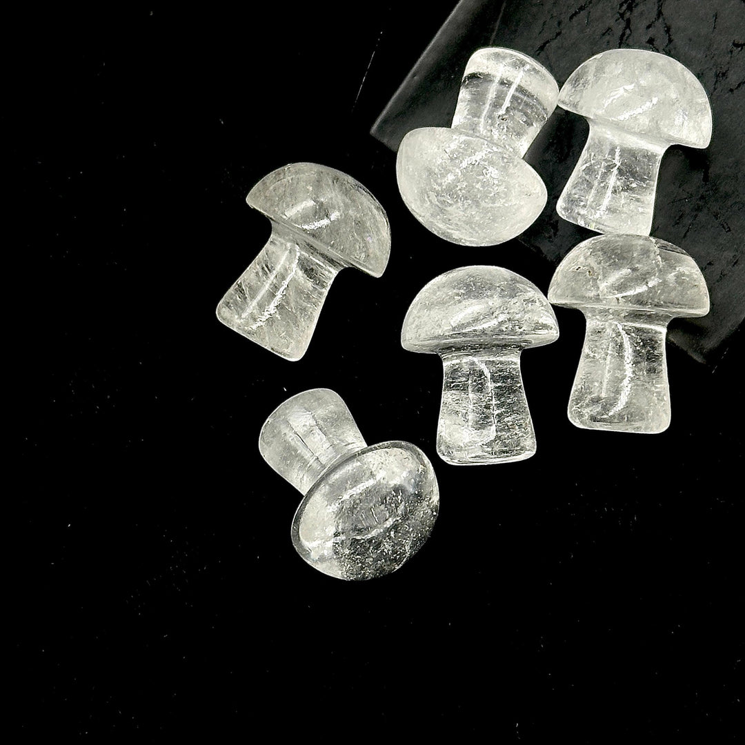 1 Pc Natural Crystal Quartz Mushroom Shape Stone, Mushroom Shape Gemstones, 22 MM Mushroom Carving Stones, Mushroom Crystal, Crystal Healing