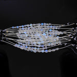 Load image into Gallery viewer, Carved Rainbow Moonstone Leaf Shape Beads, Natural Rainbow Gemstone Flat Back Leaf Beads, Leaf Carving for Jewelry, 6-8 MM, 4-inch Strand